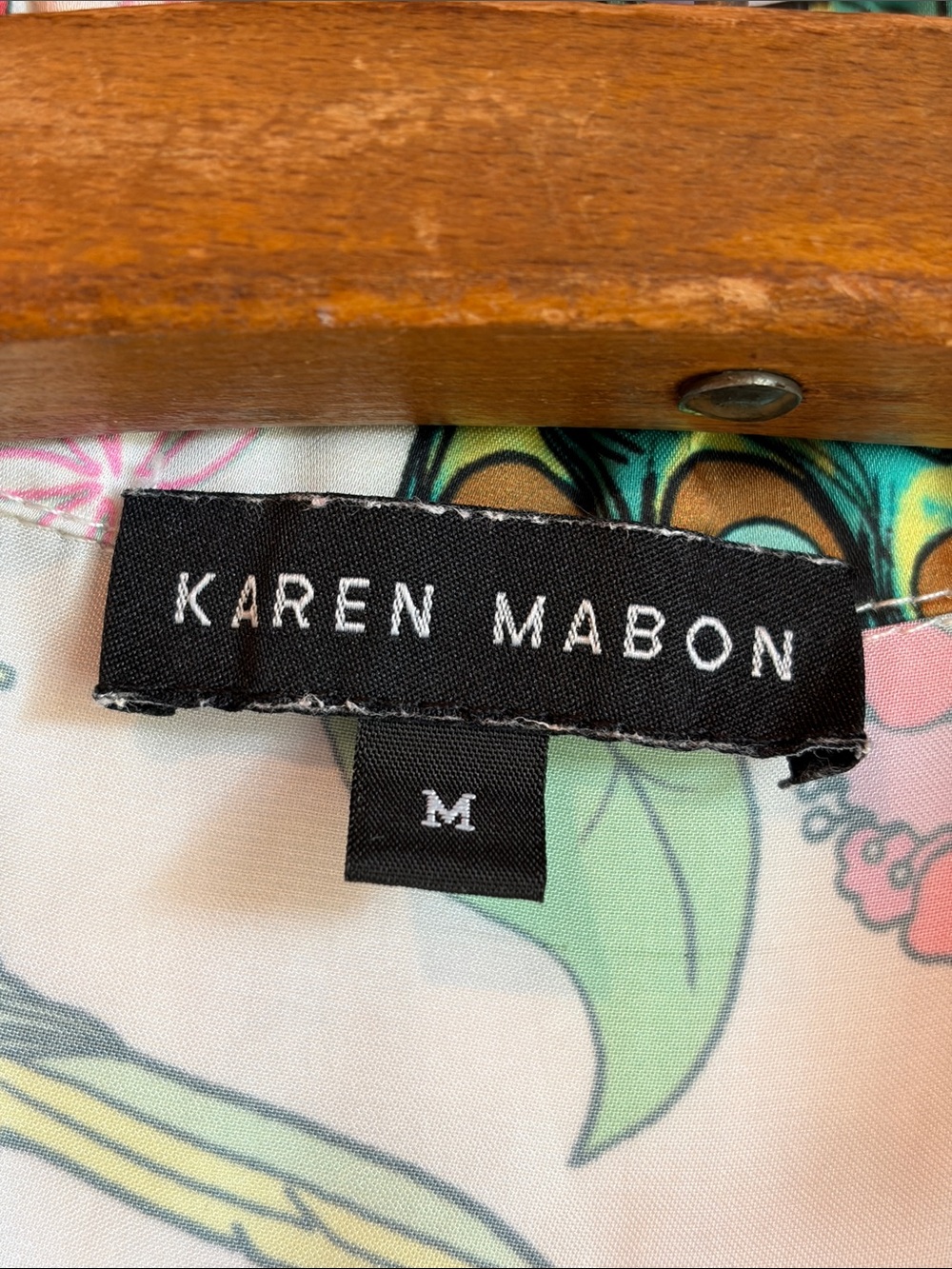 Karen Mabon Satin Tree of Life Floral Bird Pajama Set, Size M - Picture 5 of 8